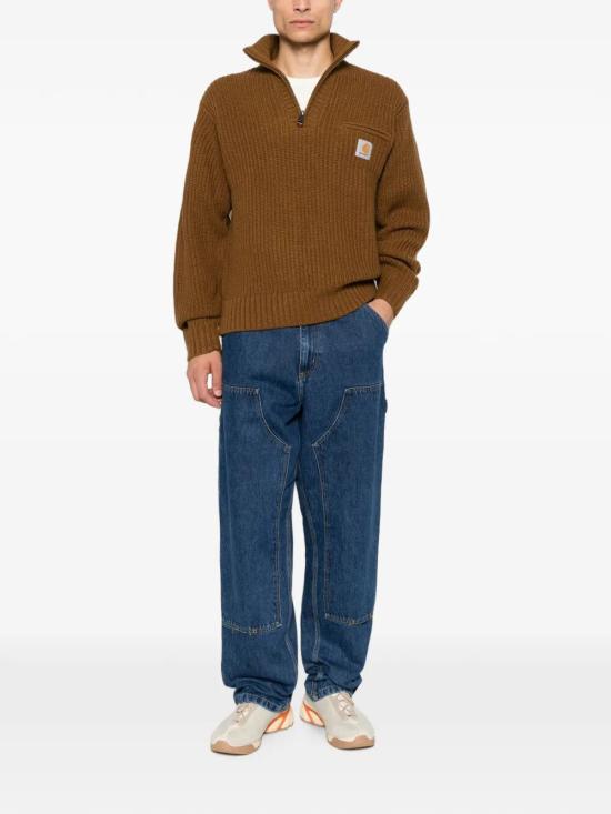 26FW 칼하트 WIP 디트로이트 하프 집 스웨터 I035398 3TGXX WIP H BROWN DOM - CARHARTT WIP