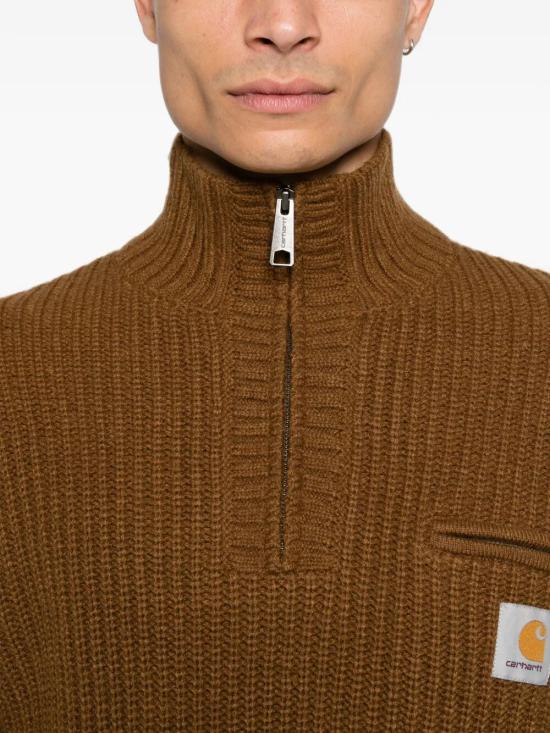 26FW 칼하트 WIP 디트로이트 하프 집 스웨터 I035398 3TGXX WIP H BROWN DOM - CARHARTT WIP
