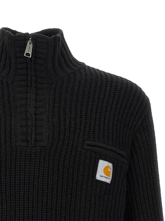 26FW 칼하트 WIP 디트로이트 하프 집 스웨터 I035398 89XX BLACK DOM - CARHARTT WIP