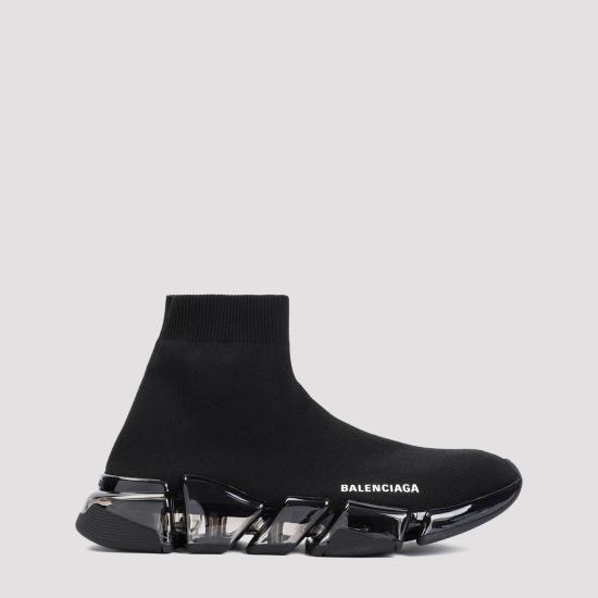 26FW 발렌시아가 스피드 2.0 풀 클리어 솔 리사이클드 니트 스니커즈 617239 W2DC4 1000 BLACK