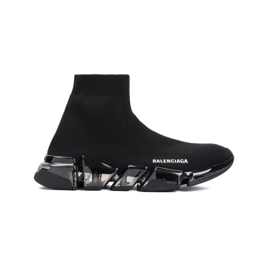26FW 발렌시아가 스피드 2.0 풀 클리어 솔 리사이클드 니트 스니커즈 617239 W2DC4 1000 BLACK - BALENCIAGA