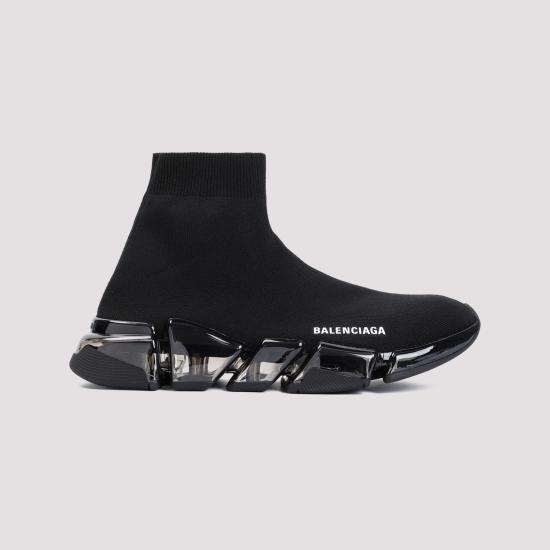 26FW 발렌시아가 스피드 2.0 풀 클리어 솔 리사이클드 니트 스니커즈 617239 W2DC4 1000 BLACK - BALENCIAGA