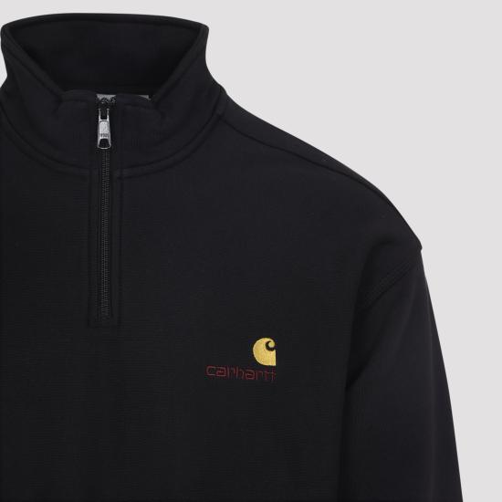 26FW 칼하트 WIP 하프 집 아메리칸 스크립트 스웨트셔츠 I02701489XX BLACK - CARHARTT WIP