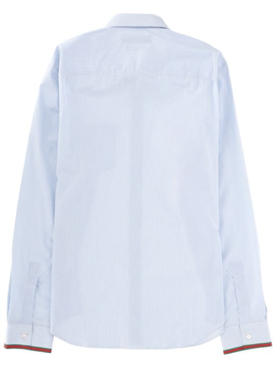  구찌 웹 디테일 스트라이프 코튼 셔츠 852707 ZAS5W4305 Blue - GUCCI