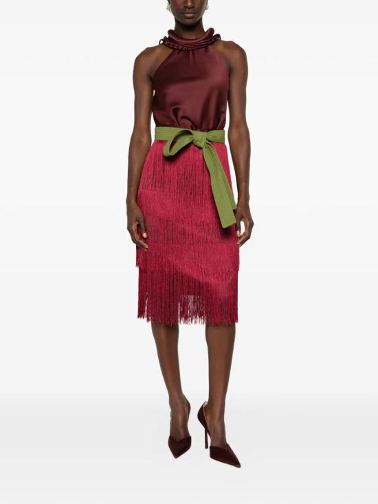 26FW 로산나 오캄포 스커트 RO418BURGUNDY Bordeaux - ROSANNA OCAMPO