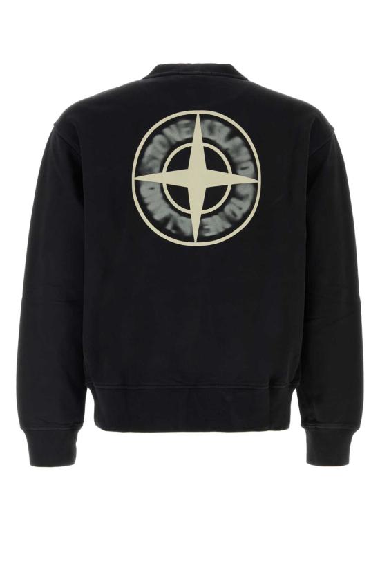 26FW 스톤 아일랜드 오가닉 코튼 로고 프린트 스웨트셔츠 L2S15 6100039 S0477 V0029 BLACK DOM - STONE ISLAND