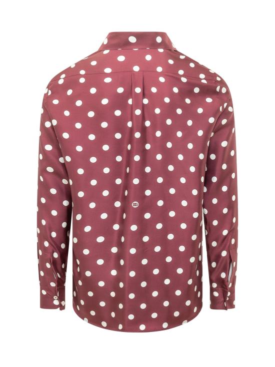 26FW 돌체앤가바나 긴팔 셔츠 G5NP9TIS1YO HR8BA POIS BCO F BORDEAUX - DOLCE & GABBANA