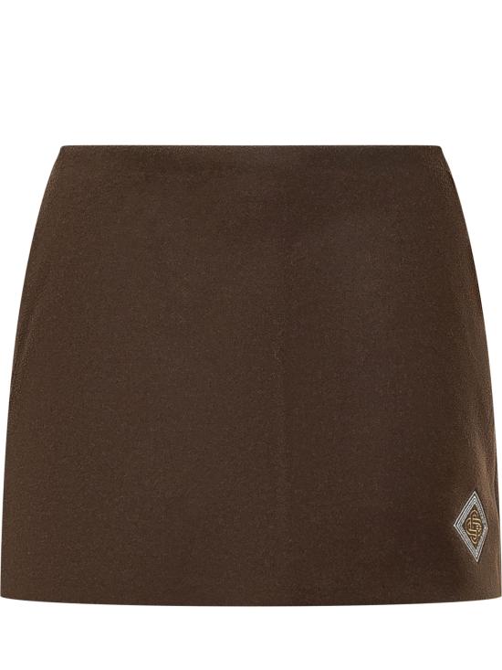 26FW 카사블랑카 스커트 WAW26SK238 01 DARK BROWN