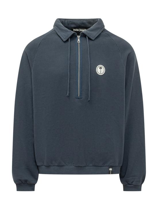26FW 팜앤젤스 긴팔 티셔츠 PAMBA10W26FL01 4603 NAVY BLUE OFF WHITE
