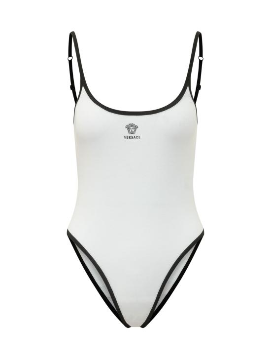 26FW 베르사체 반팔 티셔츠 10267181A19341 2W020 WHITE BLACK