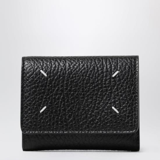 26FW 마르지엘라 지퍼 컴팩트 트라이폴드 지갑 SA3UI0010P4455 Black