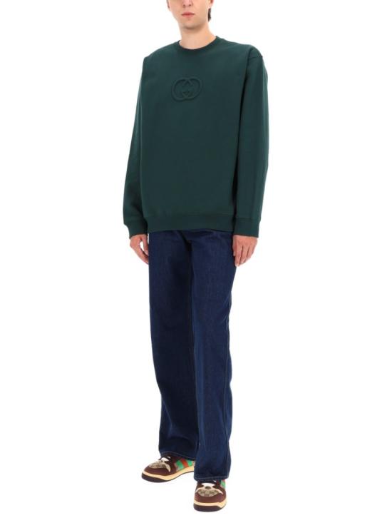  구찌 브러시드 코튼 저지 스웨트셔츠 848737 XJHKI3348 Green - GUCCI