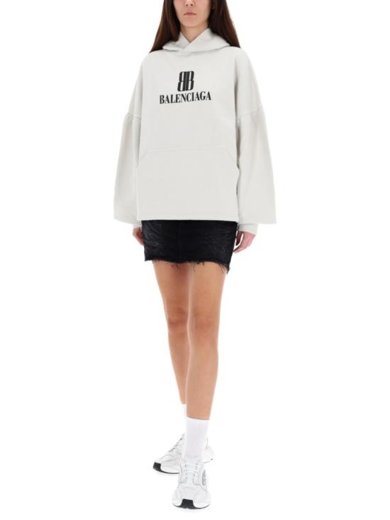 25FW 발렌시아가 로고 후드 티셔츠 818433 TSVO39012 White - BALENCIAGA