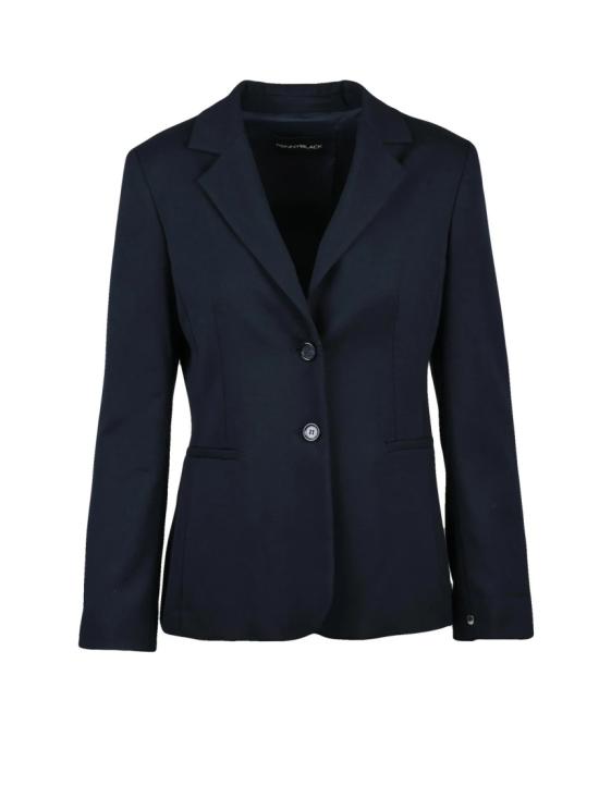 25FW 페니 블랙 자켓 나이트 블루 폴리에스터 혼방 소재의 구조적인 블레이저