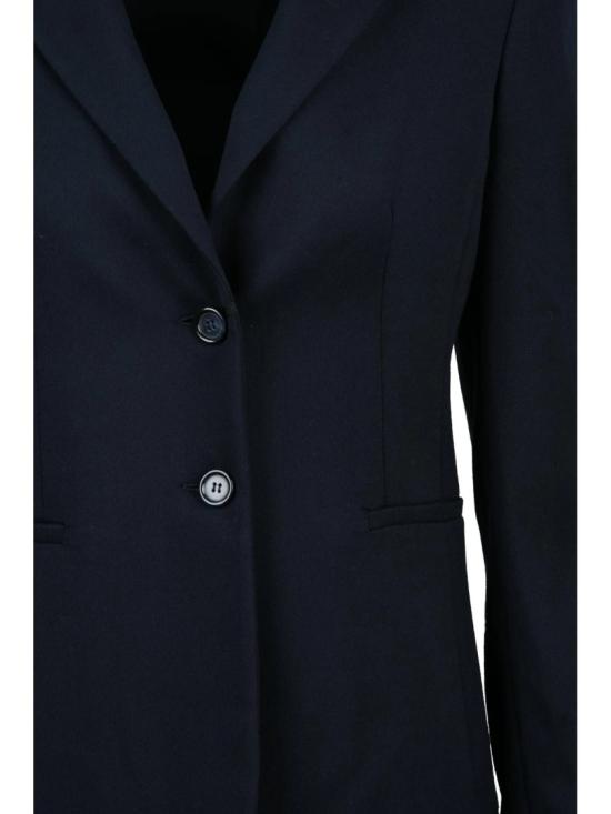 25FW 페니 블랙 자켓 나이트 블루 폴리에스터 혼방 소재의 구조적인 블레이저 - PENNYBLACK