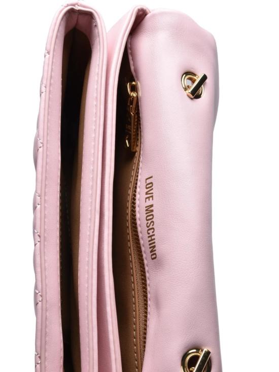 25FW 모스키노 숄더백 핑크색 폴리우레탄 퀼팅 - MOSCHINO