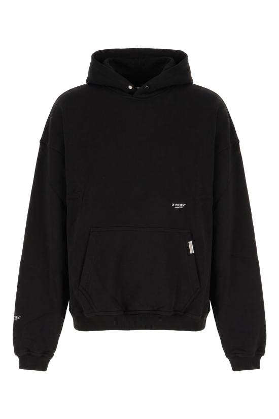 26FW 리프레젠트 후드 티셔츠 OCM100041 01 JET BLACK