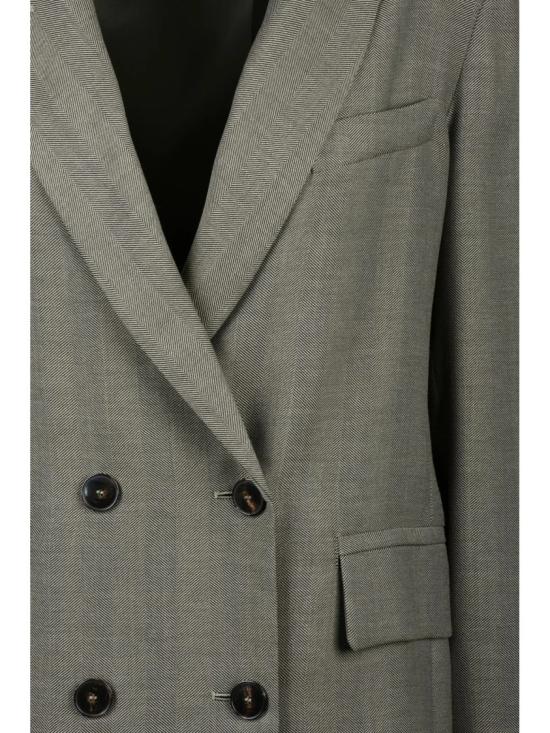 25FW 마렐라 자켓 녹색 버진 울 혼방 더블 브레스트 블레이저 - MARELLA