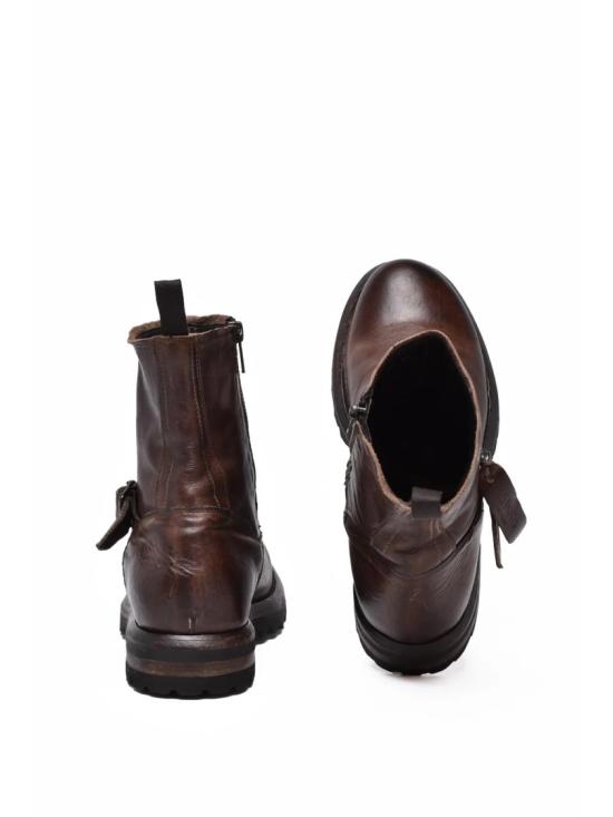25FW Shoto 부츠 갈색 가죽 버클 - OTHER BRANDS
