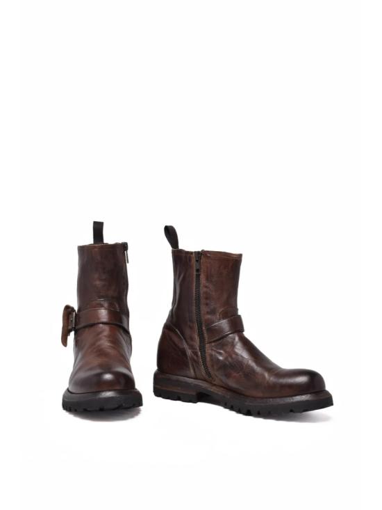 25FW Shoto 부츠 갈색 가죽 버클 - OTHER BRANDS