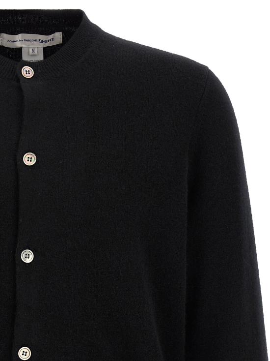 26FW 꼼데가르송 파인 니트 버튼업 가디건 FZN1100511 Black - COMME DES GARCONS