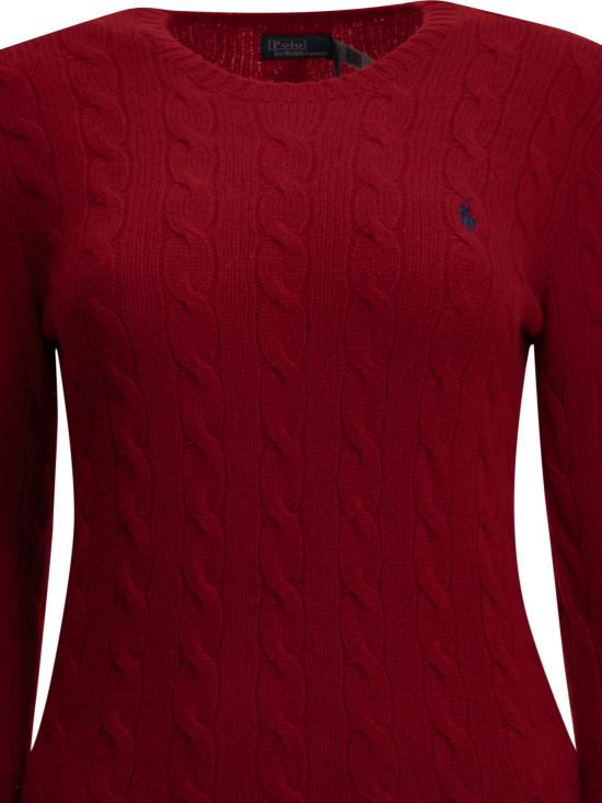 26FW 폴로 랄프로렌 폴로 자수 케이블 니트 스웨터 211971865 505UNIVERSITYRED - POLO RALPH LAUREN