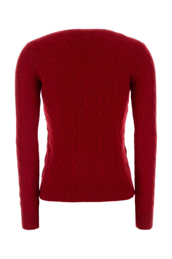 26FW 폴로 랄프로렌 폴로 자수 케이블 니트 스웨터 211971865 505 Red - POLO RALPH LAUREN