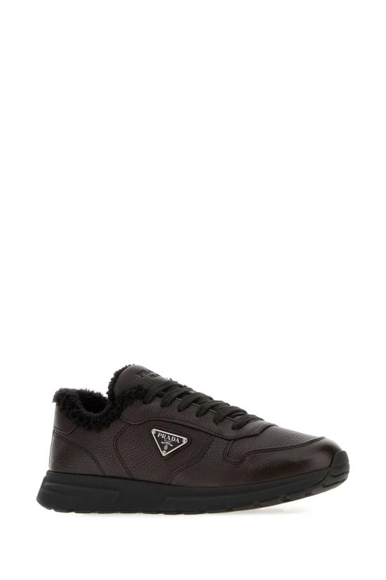 26FW 프라다 프랙스 2.0 스웨이드 시어링 로우탑 스니커즈 2EE443FA000EGM F0201 Brown - PRADA