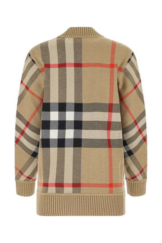 26FW 버버리 오버사이즈 핏 체크 울 블렌드 가디건 8039153 A7026 BEIGE