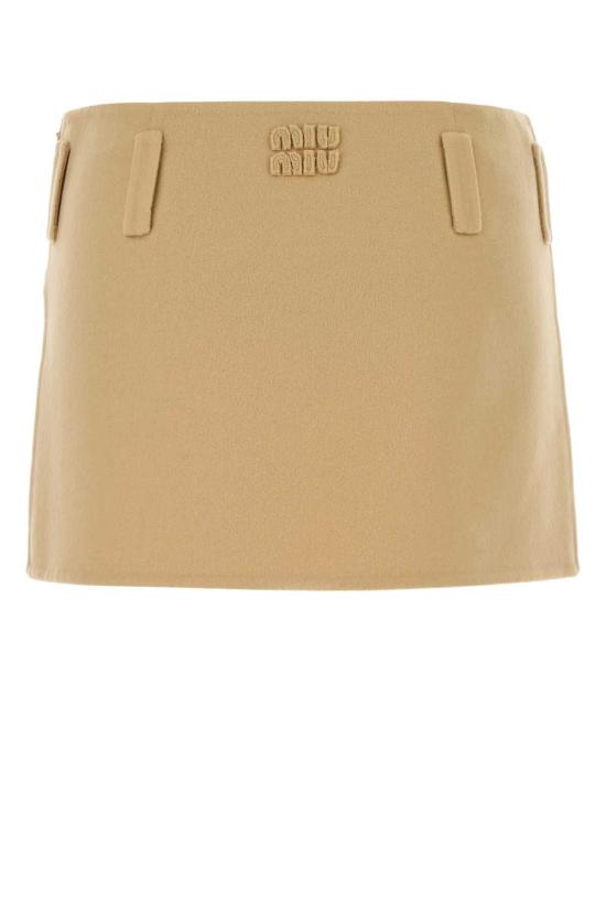 26FW 미우미우 슬릿 울 캐시미어 미니 스커트 MG2750SOOO15Q8 F0K57 YELLOW - MIU MIU
