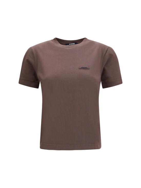 26FW 자크뮈스 그로그랭 로고 솟슬리브 티셔츠 TSW00550AJ00029 850 BROWN