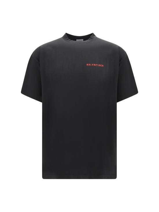 26FW 발렌시아가 백 그래디언트 오버사이즈 티셔츠 850345TVVE6 1000 BLACK