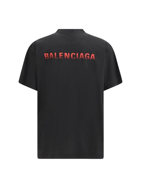 26FW 발렌시아가 백 그래디언트 오버사이즈 티셔츠 850345TVVE6 1000 BLACK - BALENCIAGA