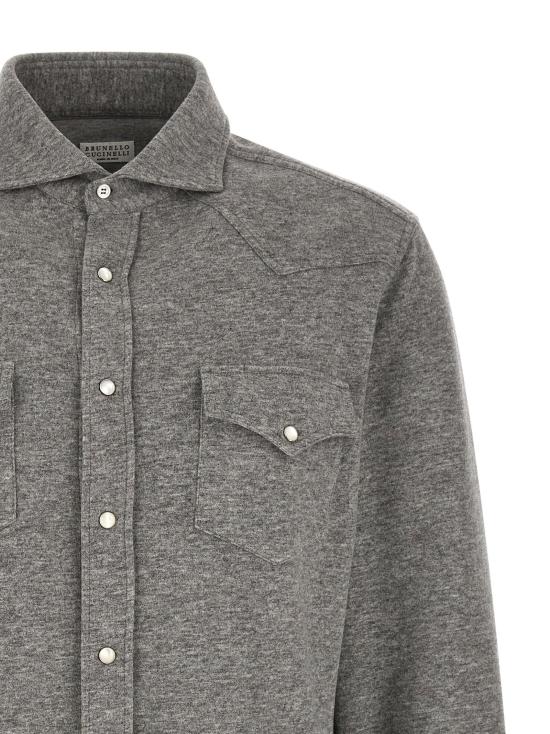  브루넬로 쿠치넬리 셔츠 LDMM840KC01C8469 GRAY - BRUNELLO CUCINELLI