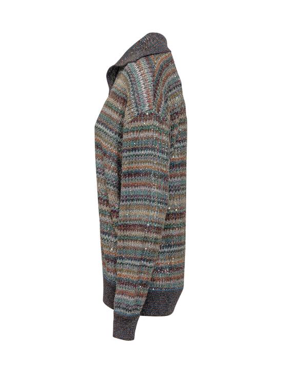 26FW 미소니 폴로 티셔츠 DS26WN34BC006Q SMSQW MULTIC BLUE RED BEIGE - MISSONI