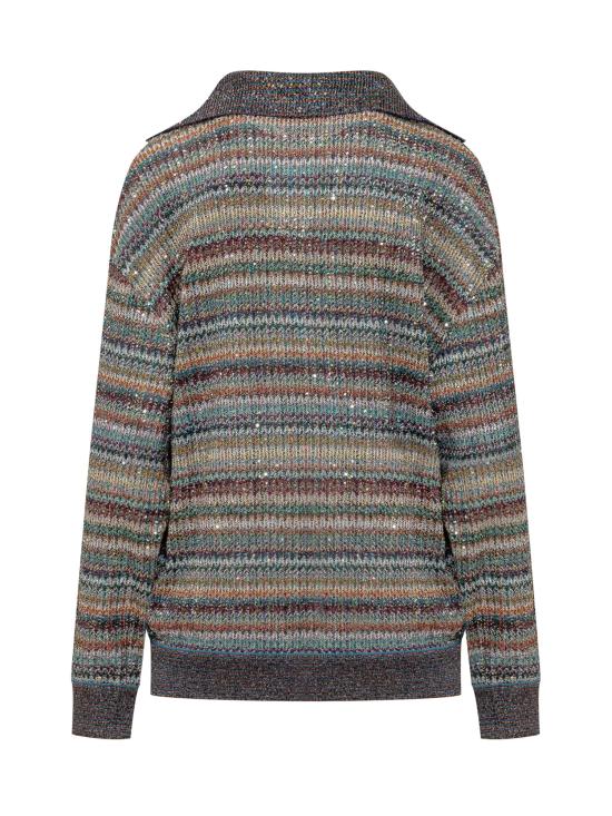 26FW 미소니 폴로 티셔츠 DS26WN34BC006Q SMSQW MULTIC BLUE RED BEIGE - MISSONI