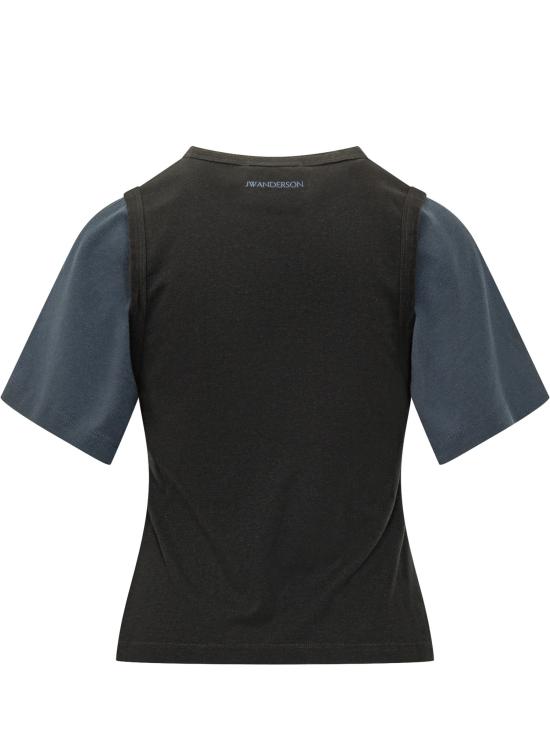 26FW JW앤더슨 반팔 티셔츠 JT0335PG2029 719 BLACK NAVY - JW ANDERSON
