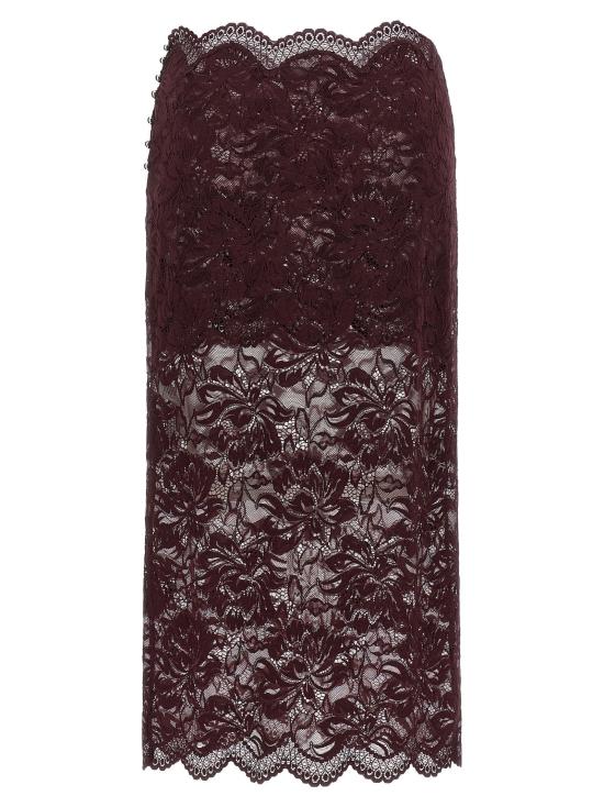  파코라반 스커트 LD26AJJU598PA0170P534 BURGUNDY - PACO RABANNE