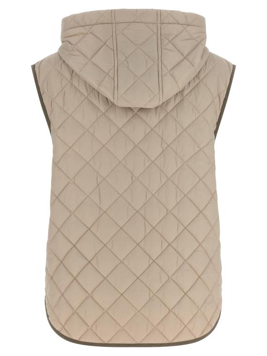 26FW 브루넬로 쿠치넬리 Thermore® 매트 나일론 퀼팅 후드 웨이스트코트 MR4057999PC2613 Beige - BRUNELLO CUCINELLI