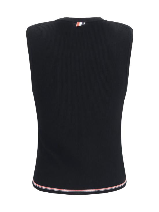 26FW 톰브라운 폴로 티셔츠 FKV234AY1055 001 BLACK - THOM BROWNE
