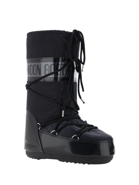 26FW 문부츠 아이콘 글랜스 플래티넘 새틴 부츠 80D1401680 N001 BLACK - MOON BOOT