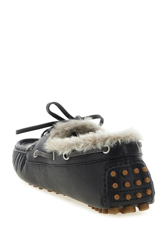  브루넬로 쿠치넬리 플랫 슈즈 LDMZSLG3392C101 BLACK - BRUNELLO CUCINELLI