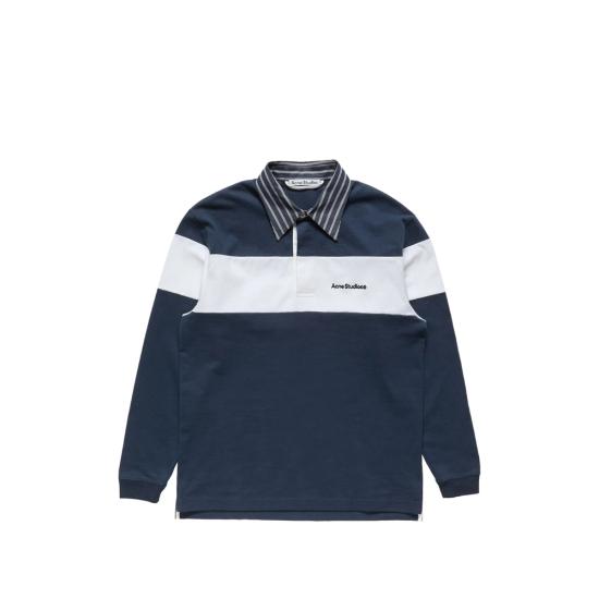 26FW 아크네 스튜디오 폴로 티셔츠 BI0227 NAWHI BLUE WHITE