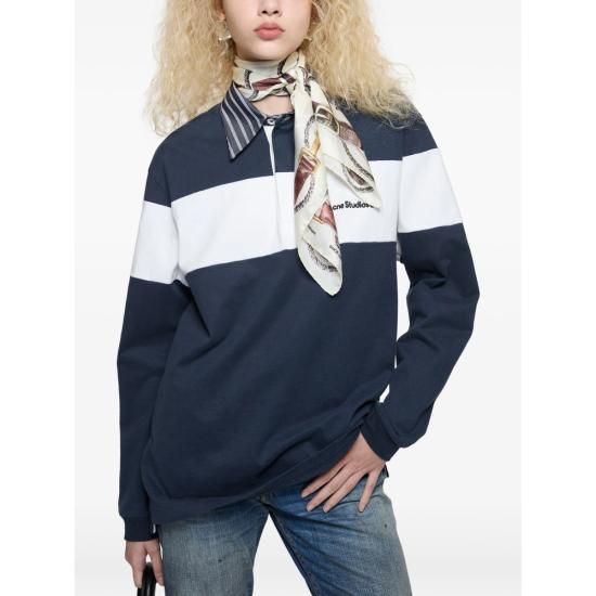 26FW 아크네 스튜디오 폴로 티셔츠 BI0227 NAWHI BLUE WHITE - ACNE STUDIOS