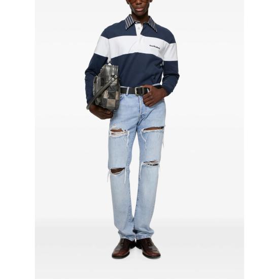 26FW 아크네 스튜디오 폴로 티셔츠 BI0227 NAWHI BLUE WHITE - ACNE STUDIOS