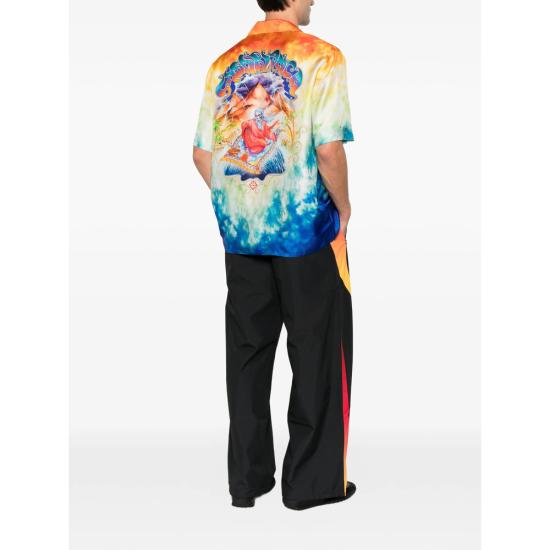26FW 카사블랑카 셔츠 AW26 SH 003 03 EVEAN ORANGE BLUE - CASABLANCA
