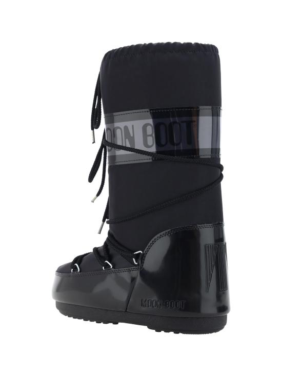 26FW 문부츠 아이콘 글랜스 플래티넘 새틴 부츠 80D1401680 N001 BLACK - MOON BOOT