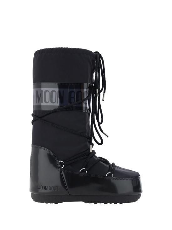 26FW 문부츠 아이콘 글랜스 플래티넘 새틴 부츠 80D1401680 N001 BLACK