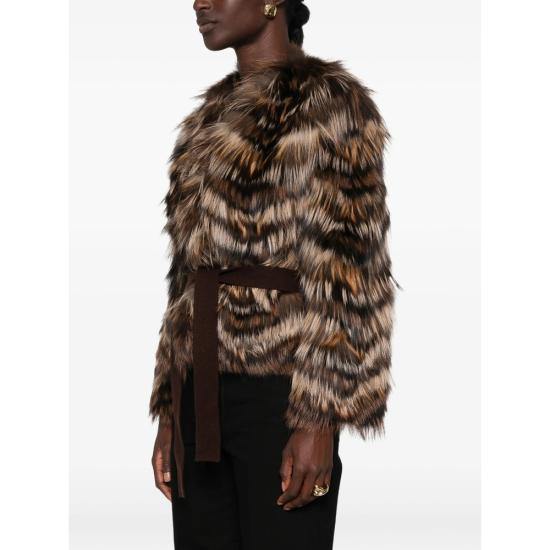 26FW 이브살로몬 코트 25WYV52255MARE B3346 BROWN BLACK - YVES SALOMON