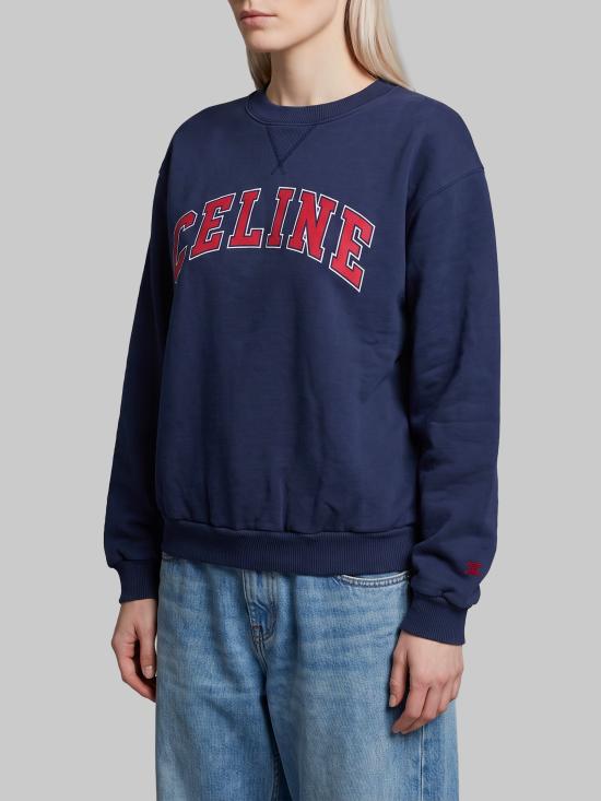 26FW 셀린느 코튼 플리스 루즈 스웨트셔츠 RY0YH1233 BLUE - CELINE